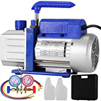 VEVOR Bomba de Vacío 4CFM1-3HP Bomba de Vacío para Aire Acondicionado Bomba de Vacío Coche con 3 Mangueras A-C para Aire…